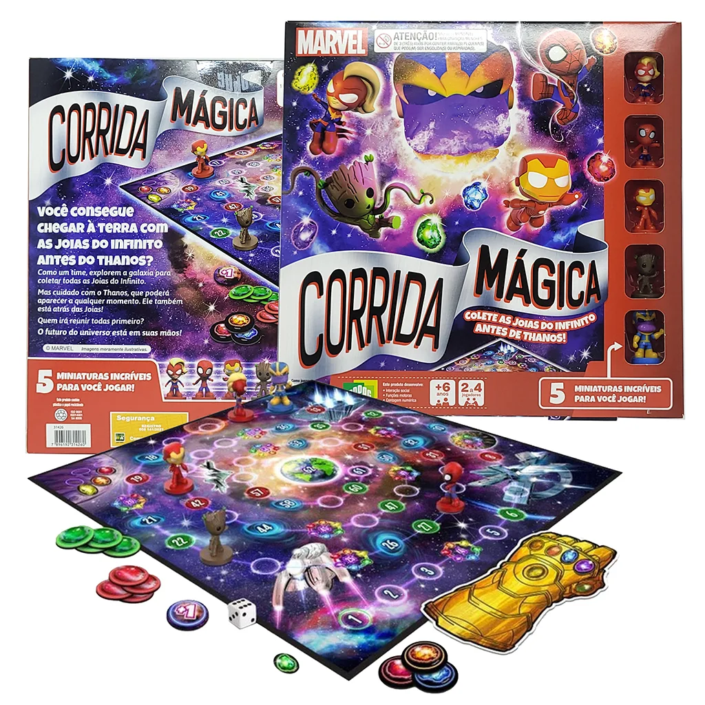 Tabuleiro! Marvel – Corrida Mágica - Grifo Geek