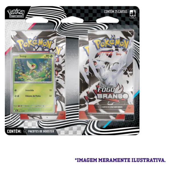 Blister Quad Snivy Tepig ou Oshawott Raio Preto e Fogo Branco Pokémon - Imagem 3